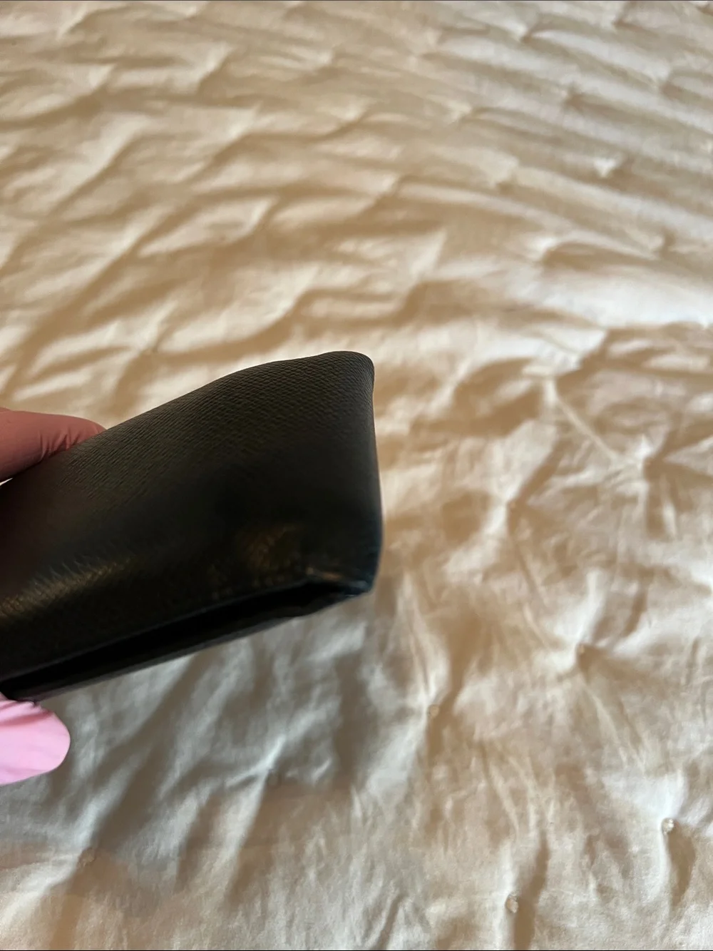 ✨Louis Vuitton Black Textured Leather Wallet with Subtle LV Stamp✨